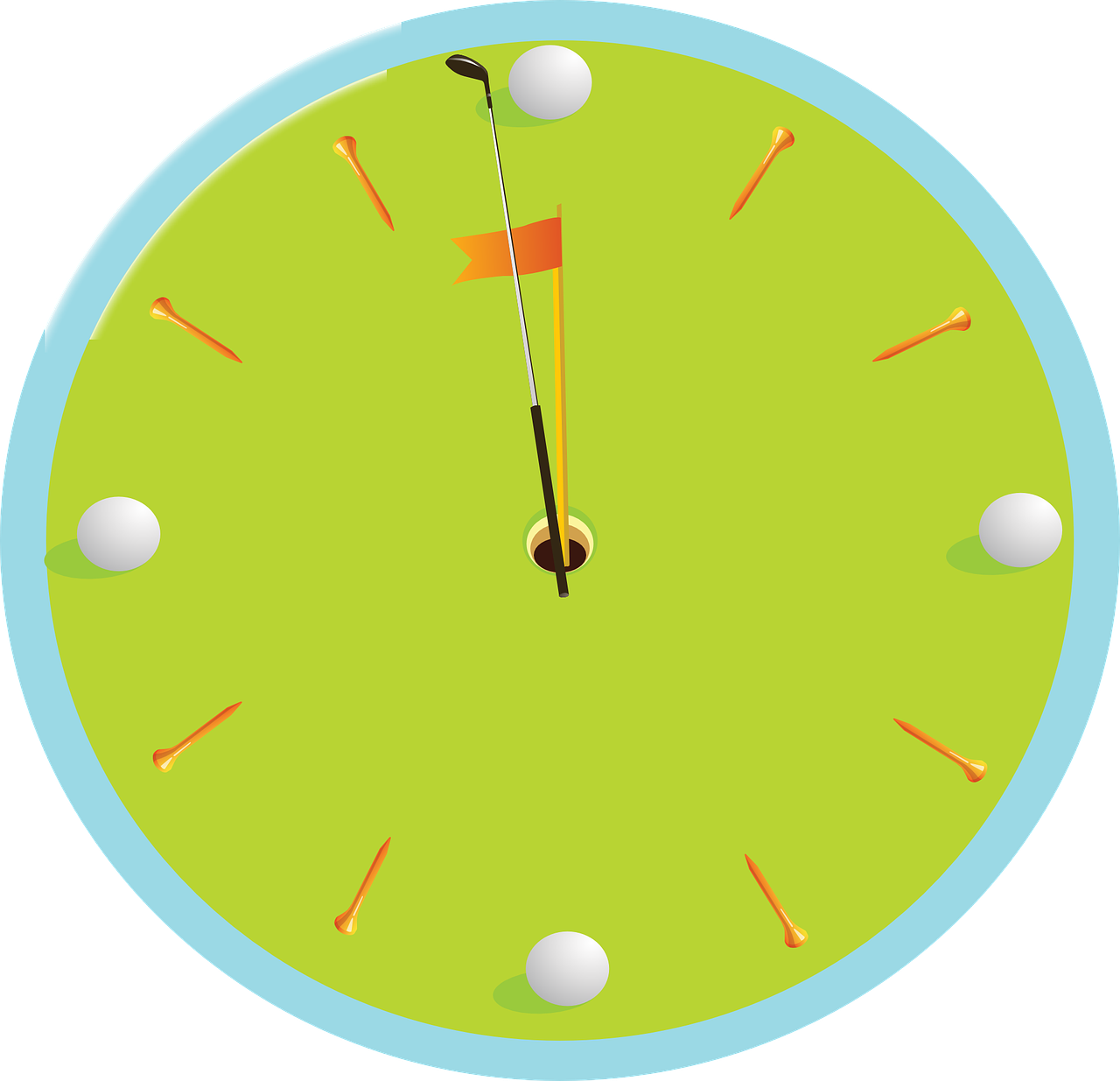 Clock Face Dial Golf Ball Tee Png Image Clipart (1280x1235), Png Download