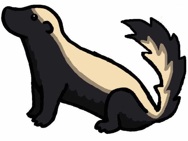Clip Art Black And White Library Badger Clipart - Honey Badger Drawing Easy - Png Download (640x480), Png Download