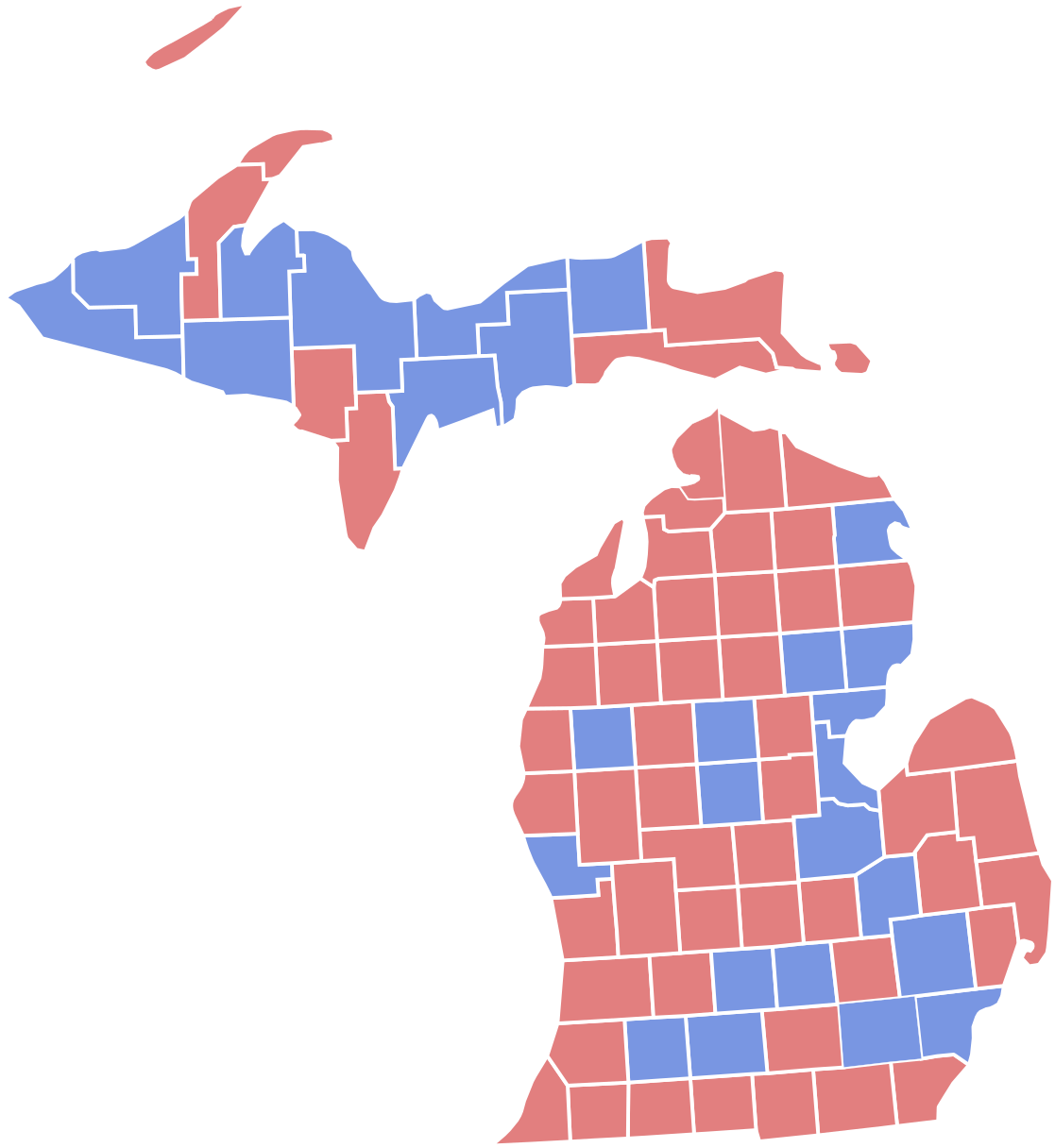 Michigan Counties 2016 Election Clipart (1200x1309), Png Download