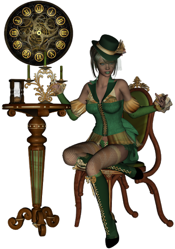 A4 Ashke Steampunk Goldengreen ♥2ndofmarch2016♥ - Steampunk Banjo Throw Blanket Clipart (640x550), Png Download