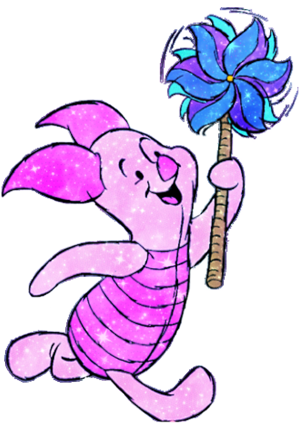 Piglet With A Pinwheel Clipart (480x660), Png Download