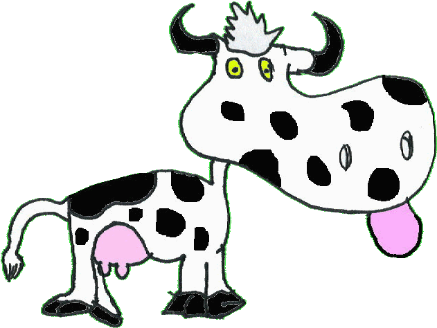 It's The Cow With Her Baby Calf Clipart (665x621), Png Download