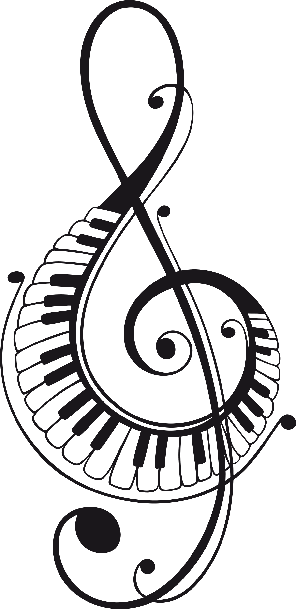 Alt1 - Decoracion Con Notas Musicales Clipart (1264x2500), Png Download