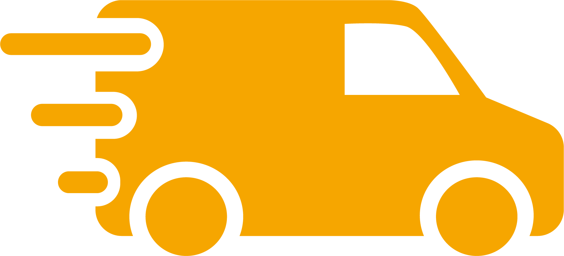 Delivery Van Icon Orange - Blue Delivery Van Png Clipart (1877x855), Png Download