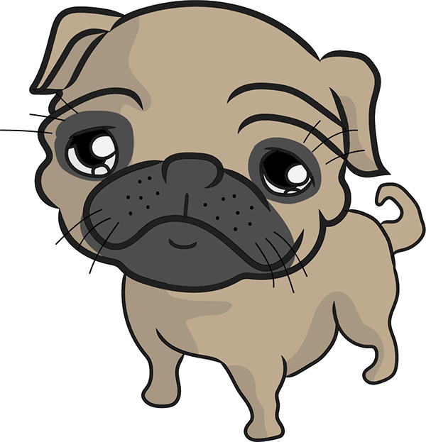 Pug On Behance Clipart (600x623), Png Download