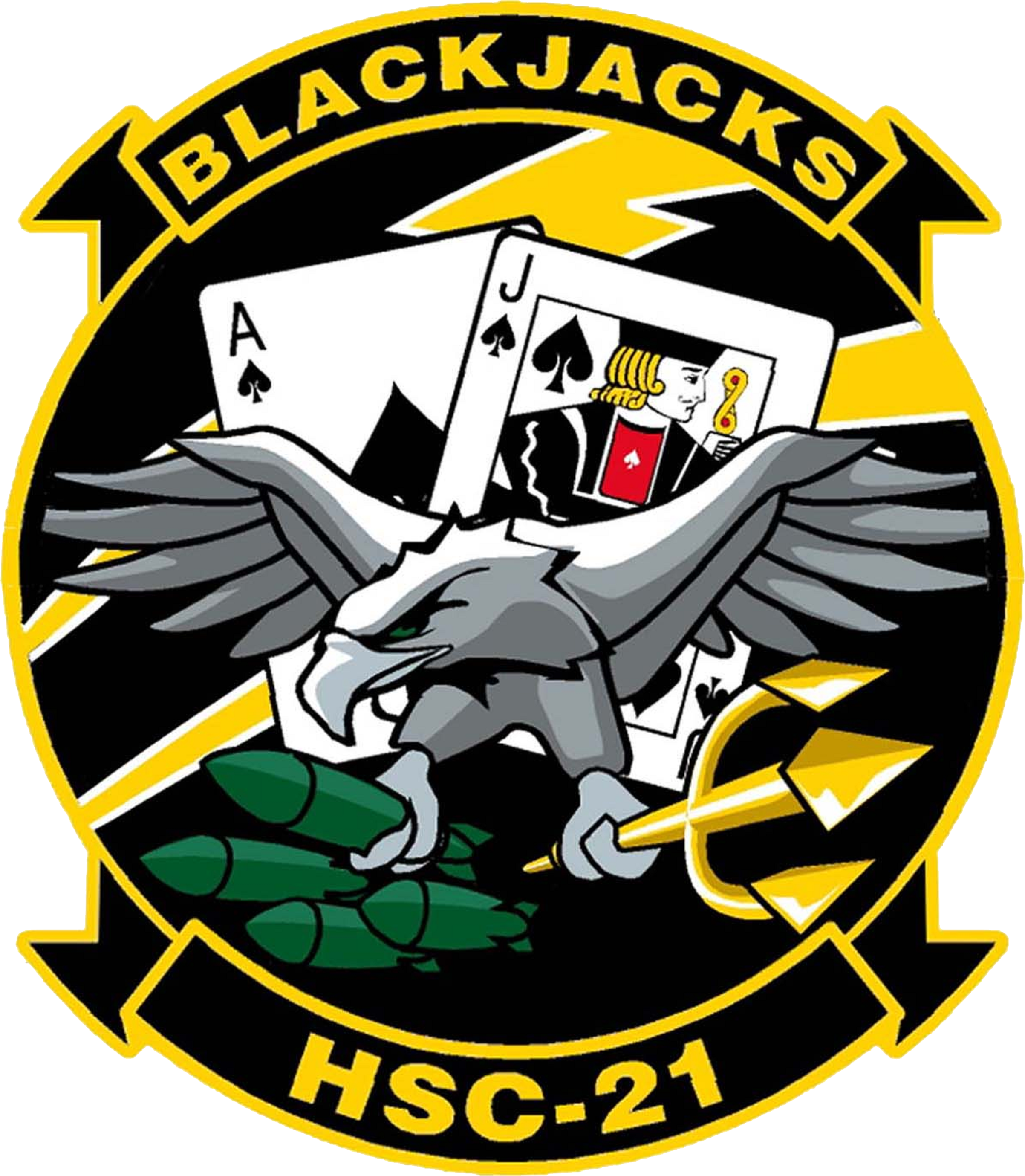 Helicopter Sea Combat Squadron 21 Patch 2015 - Hsc 21 Blackjacks Clipart (893x1024), Png Download