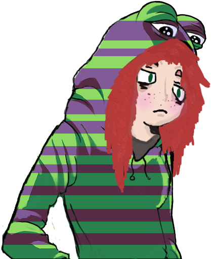 Green Hair Pink Facial Expression Nose Cartoon Fictional - Illustration Clipart (579x570), Png Download