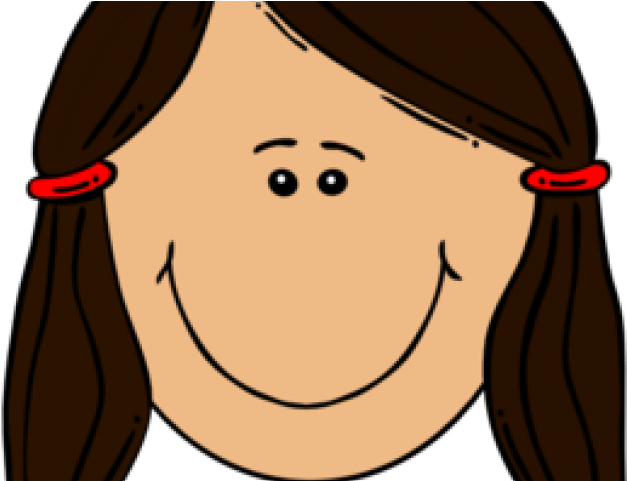 Girl Clipart Brown Hair - Boys And Girls Face - Png Download (640x480), Png Download