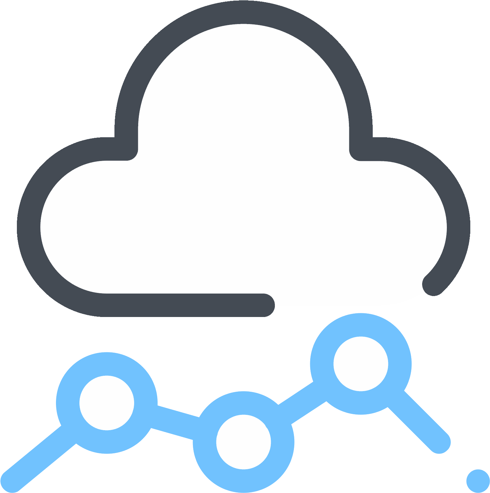 Cloud Line Chart Icon - Icon Clipart (1600x1600), Png Download