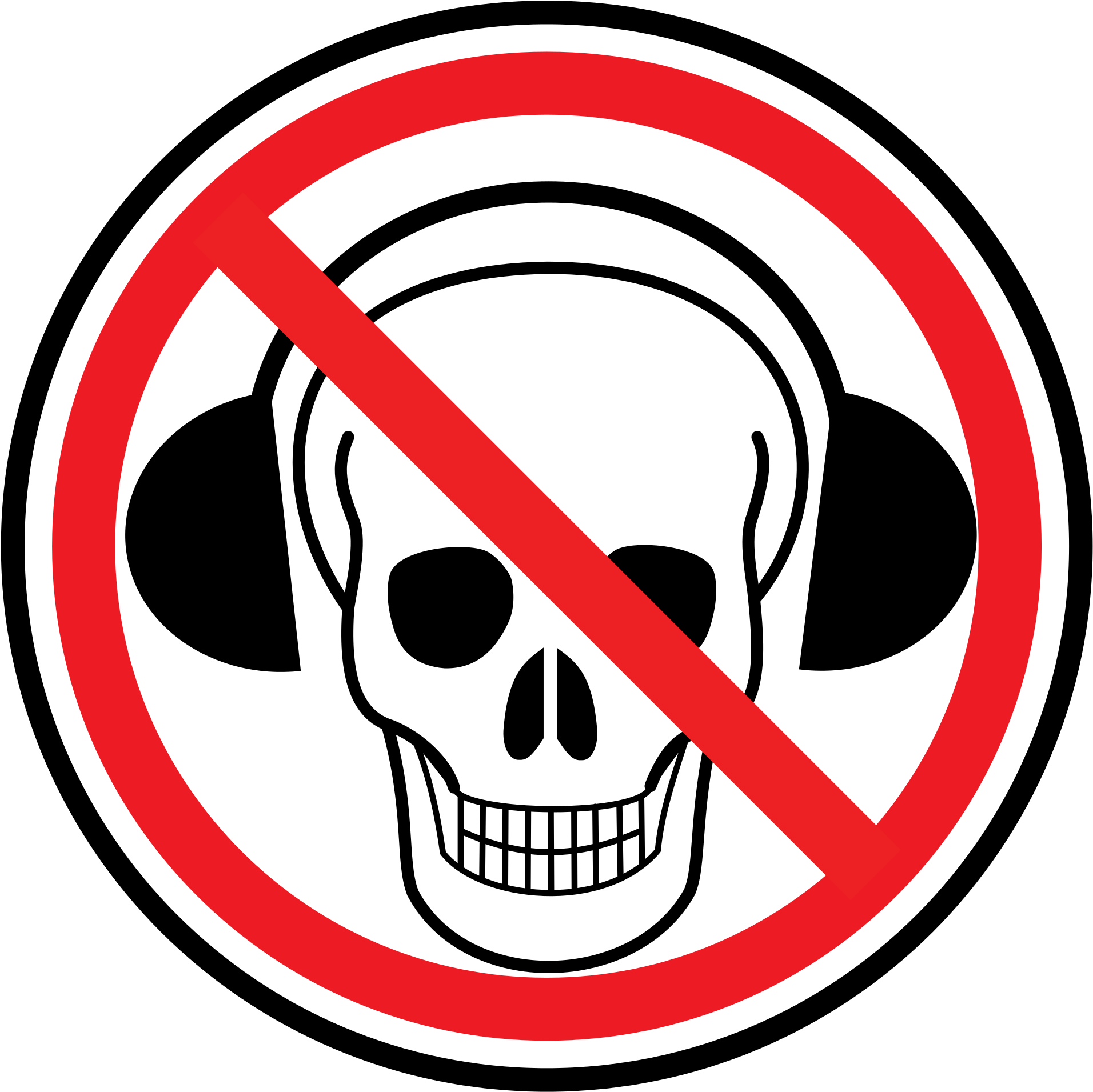 Open - Skull And Crossbones Clipart (2000x1970), Png Download