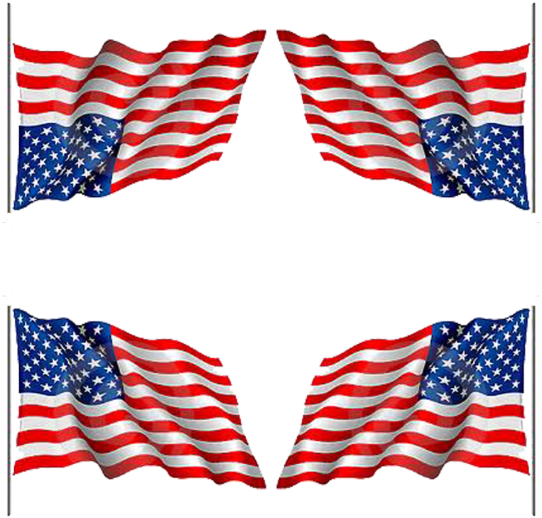 Waving U.s.a. Flag Die-cut Car Magnet Clipart (800x800), Png Download