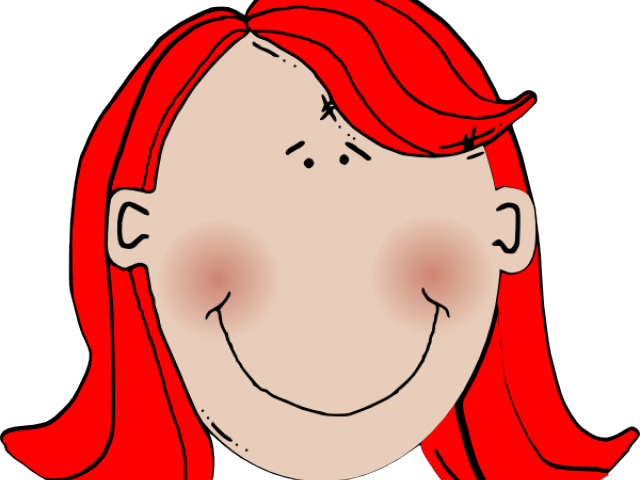 Red Hair Clipart Auburn Hair - Clip Art Woman Face - Png Download (640x480), Png Download