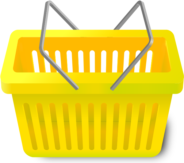 Shopping Cart Yellow - Shopping Basket Vector Png Clipart (600x530), Png Download