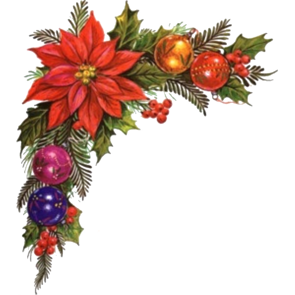 Merry Christmas Pretty Square Car Magnet - Flores De Navidad Png Clipart (900x900), Png Download
