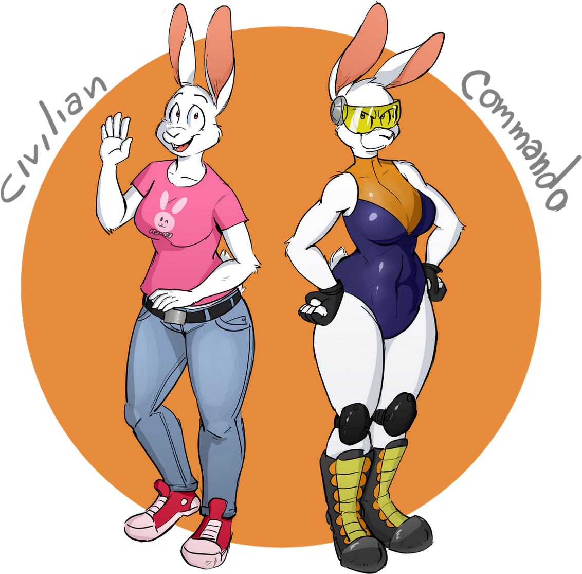 Civilian / Commando - Cartoon Clipart (1280x1280), Png Download