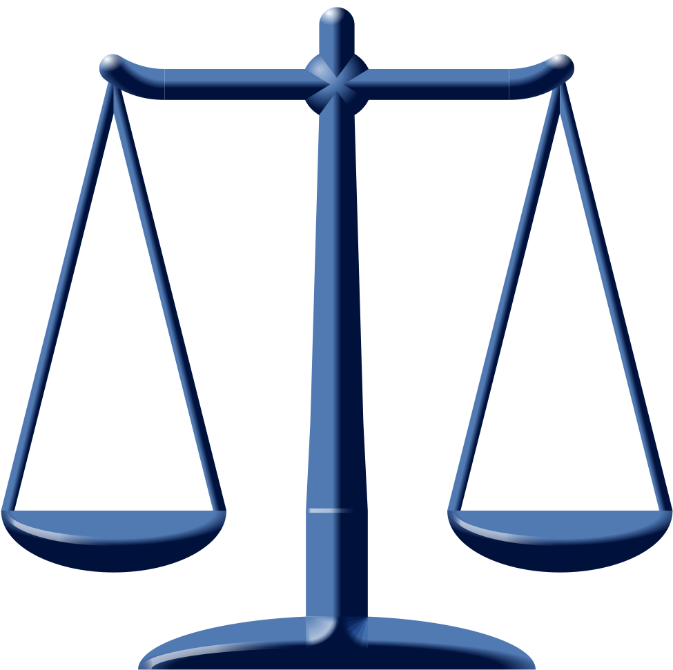 Icon Rechtshinweis Blau2 Asio - Scales Of Justice Clipart - Png Download (1024x1024), Png Download