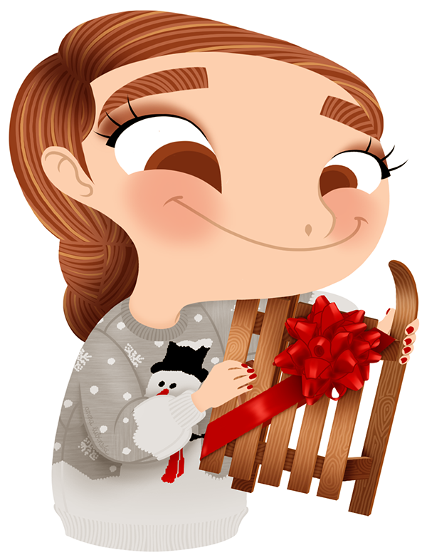 Anna Lubinski - Advent Calendar - Cartoon Portrait - Advent Calendar Clipart (604x800), Png Download