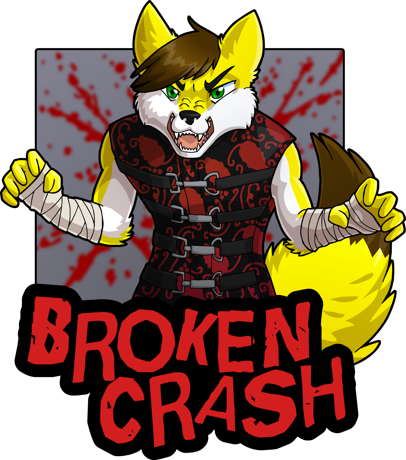 Broken Crash - Cartoon Clipart (1333x1508), Png Download