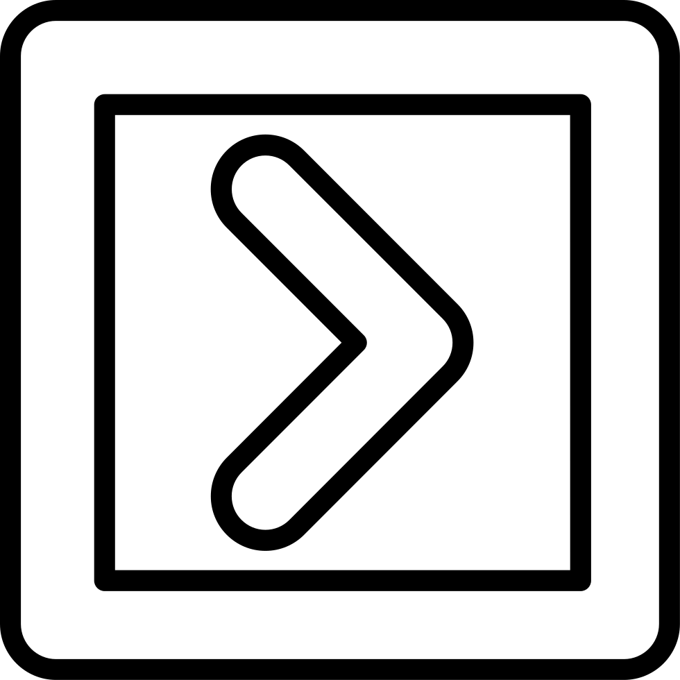 Right Arrow In Square Button Outline Comments - Svg Button Up Down Clipart (980x980), Png Download