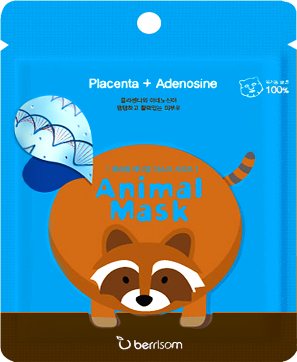 Animal Mask Pack - Berrisom Raccoon Animal Sheet Mask Clipart (700x933), Png Download