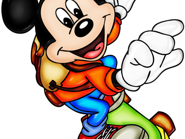 Skateboard Clipart Disney - Mickey Mouse On Skateboard - Png Download (640x480), Png Download
