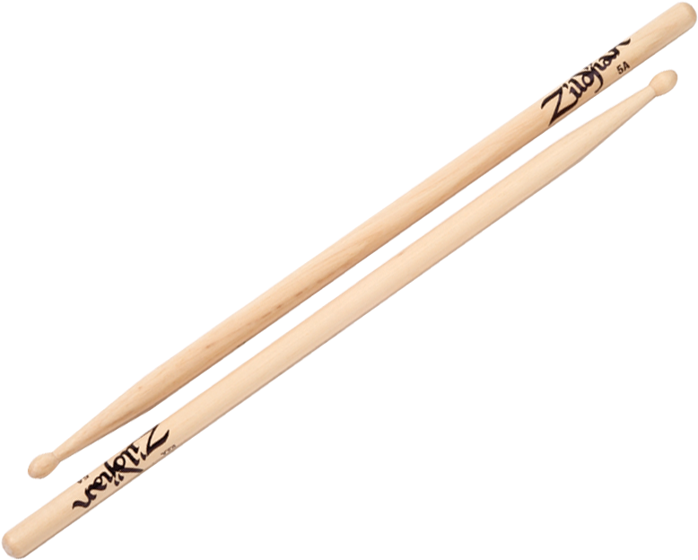 Zildjian 5a Wood Natural Drumsticks Clipart (800x800), Png Download