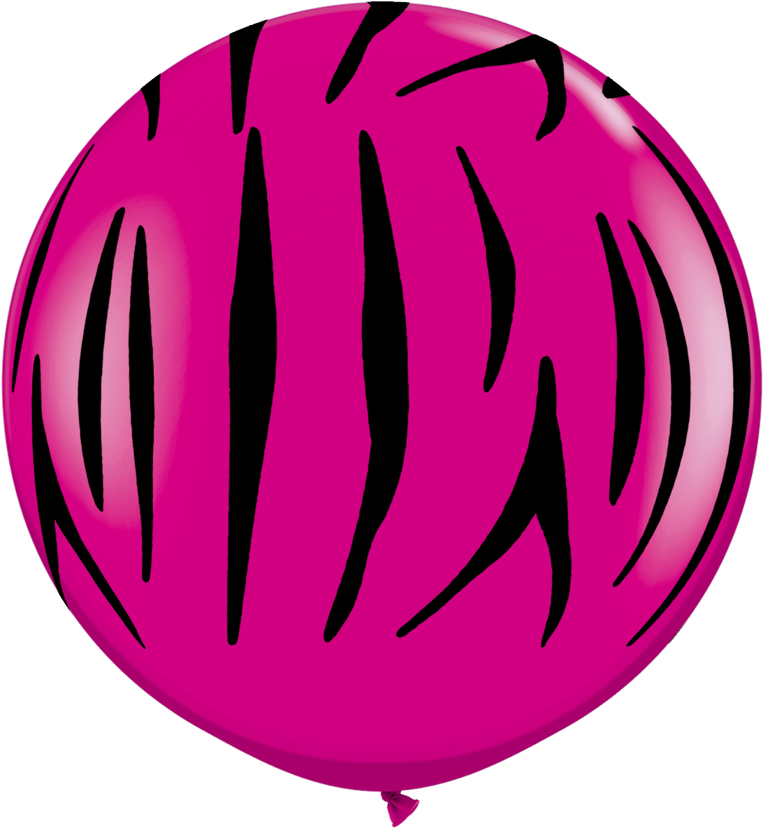 3ft Zebra Stripes A Round Wild Berry Latex Balloons Clipart (1092x1185), Png Download