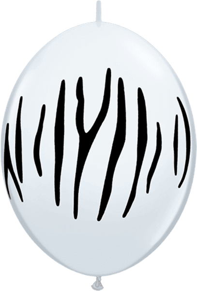 Zoom - 12" Quick Link White Zebra Stripes Latex Balloons X Clipart (600x600), Png Download