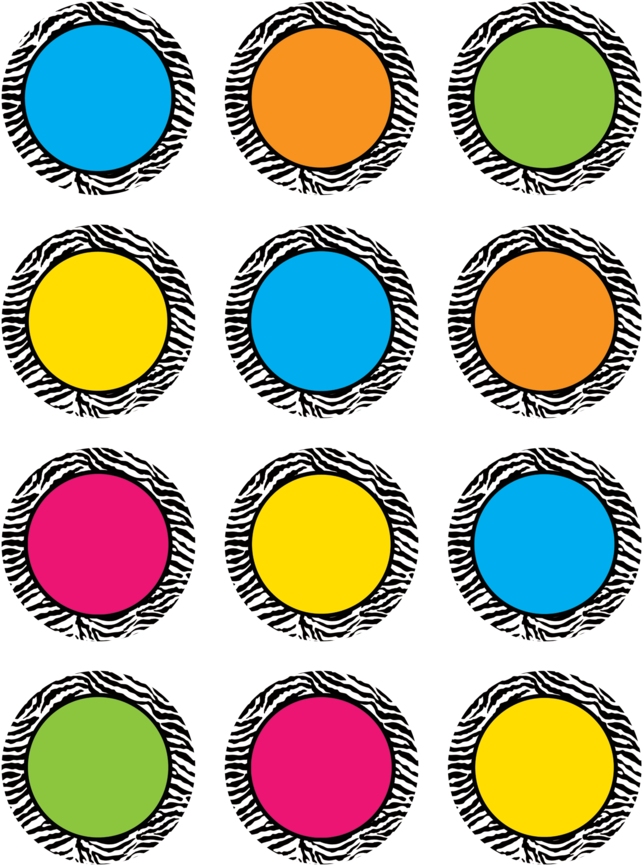 Zebra Colorful Circles Mini Accents Clipart (900x900), Png Download