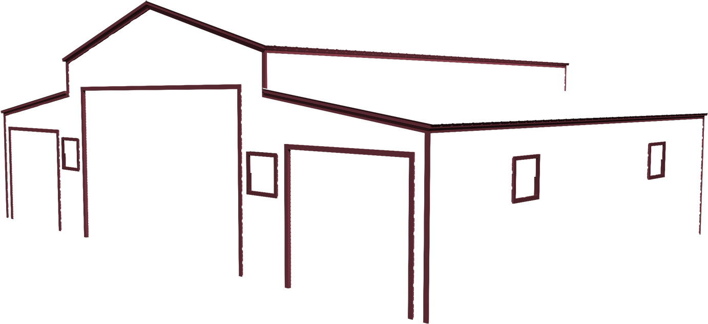 Barn Trim Vintage Burgundy - House Clipart (1600x861), Png Download