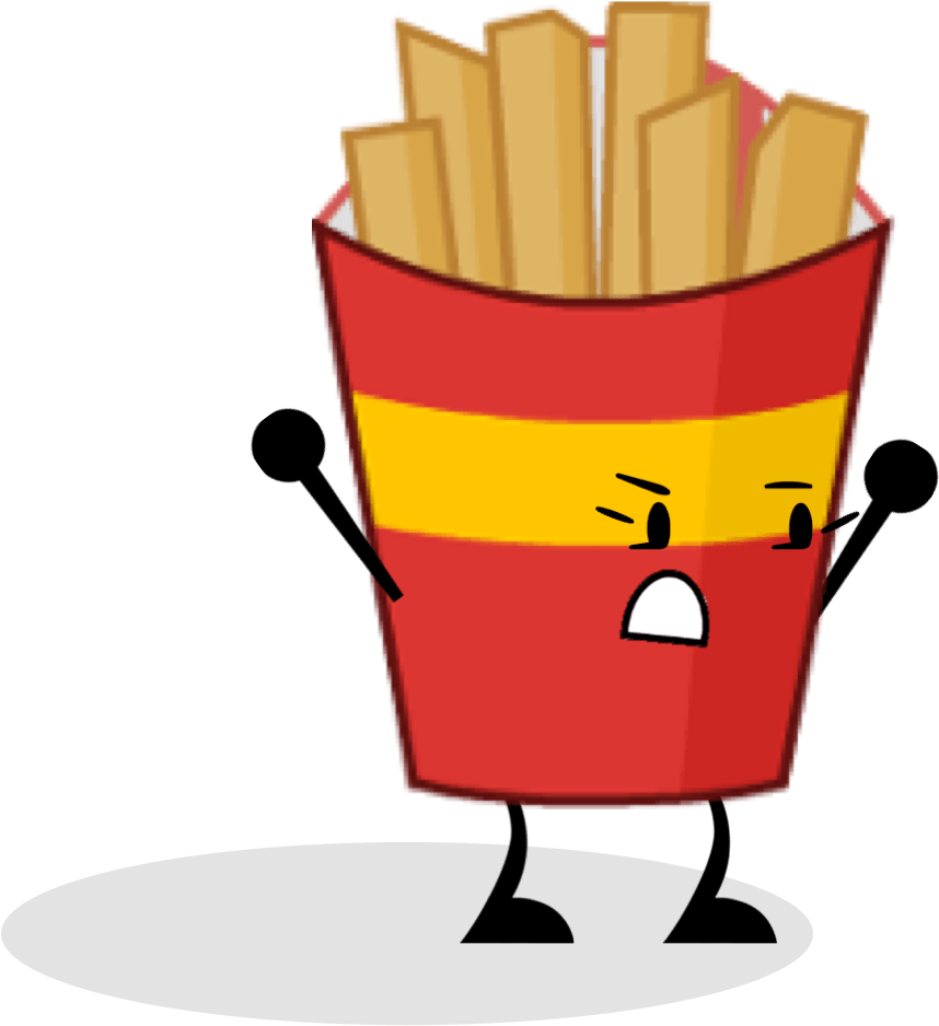 Battle Dream Island Fries - Battle For Dream Island Fries Clipart (869x937), Png Download