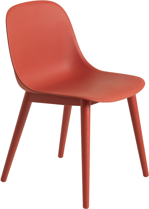 Fiber Side Chair Wood Base By Muuto - Muuto Fiber Side Chair - Wood Base Grey/grey Clipart (1000x1000), Png Download