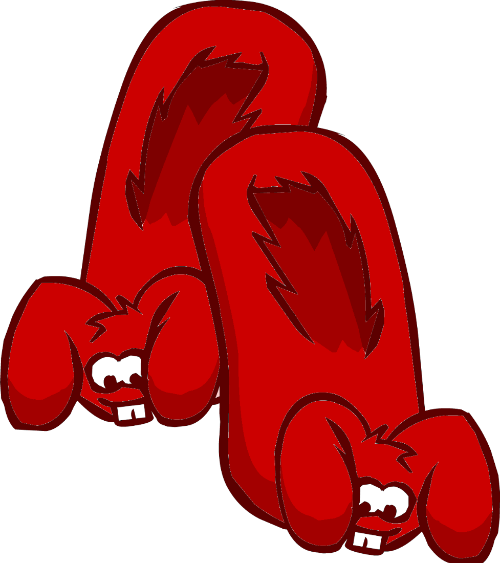 Red Bunny Slippers Clipart (977x1100), Png Download