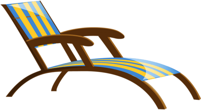 Free Png Transparent Beach Lounge Chair Png Images - Beach Chair Clipart Png (850x465), Png Download