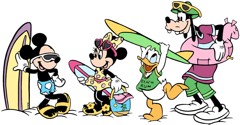Download - Mickey Mouse Beach Coloring Pages Clipart (779x405), Png Download