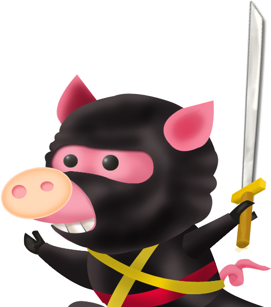Ninja Pig Ninja Pig Pink Black Character Concept Photoshop - Ninja Pig Clipart (800x600), Png Download