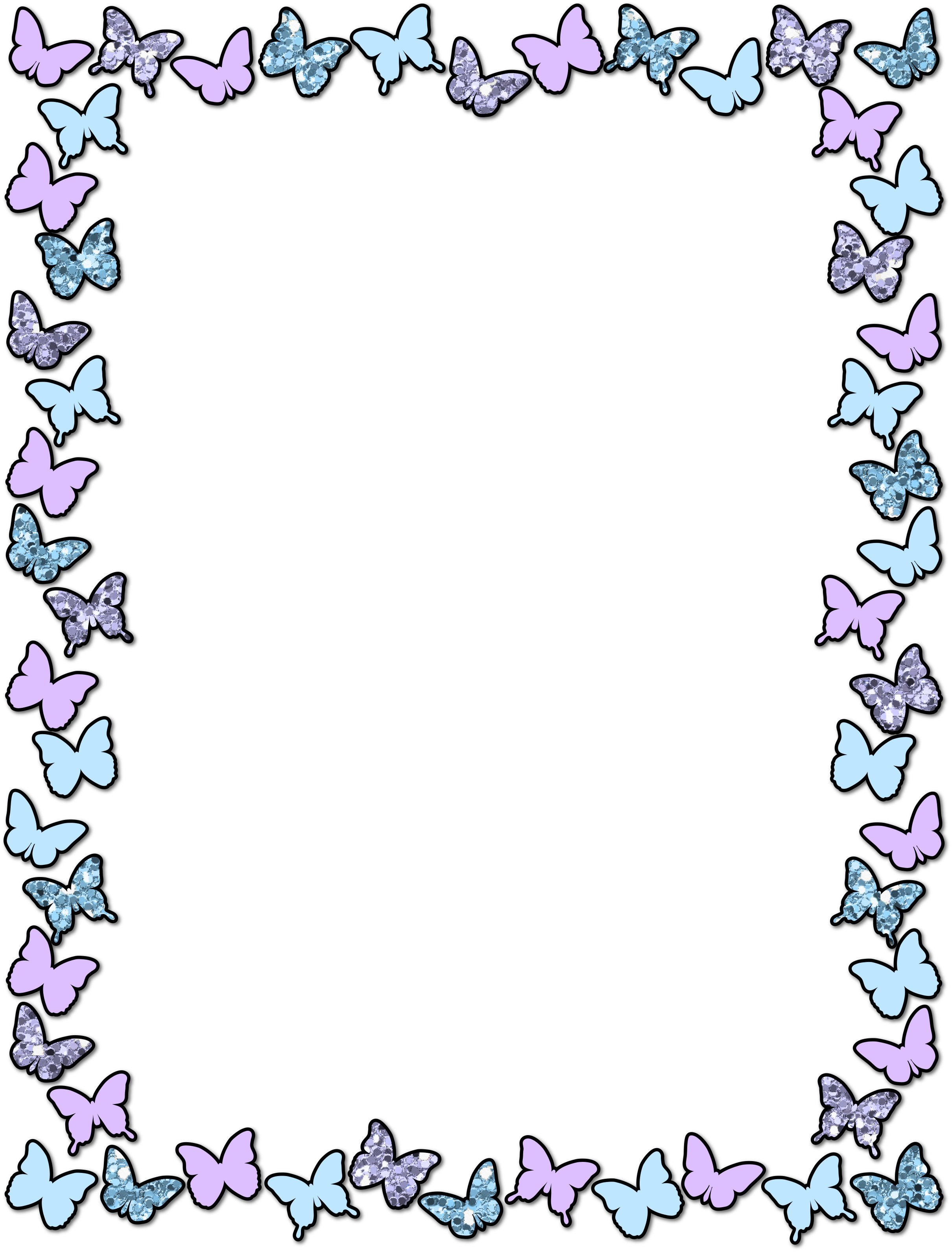 Marco - Cute Border Design Butterfly Clipart (2420x3182), Png Download