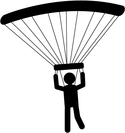People Descending At A Parachute Clipart (640x480), Png Download