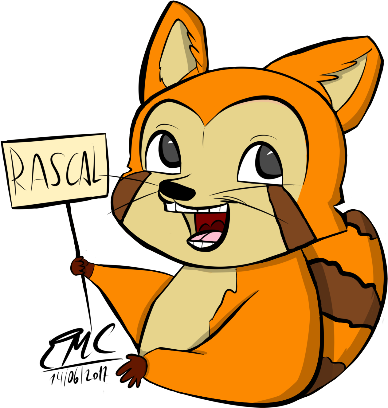 Rascal El Mapache - Cartoon Clipart (2000x2000), Png Download