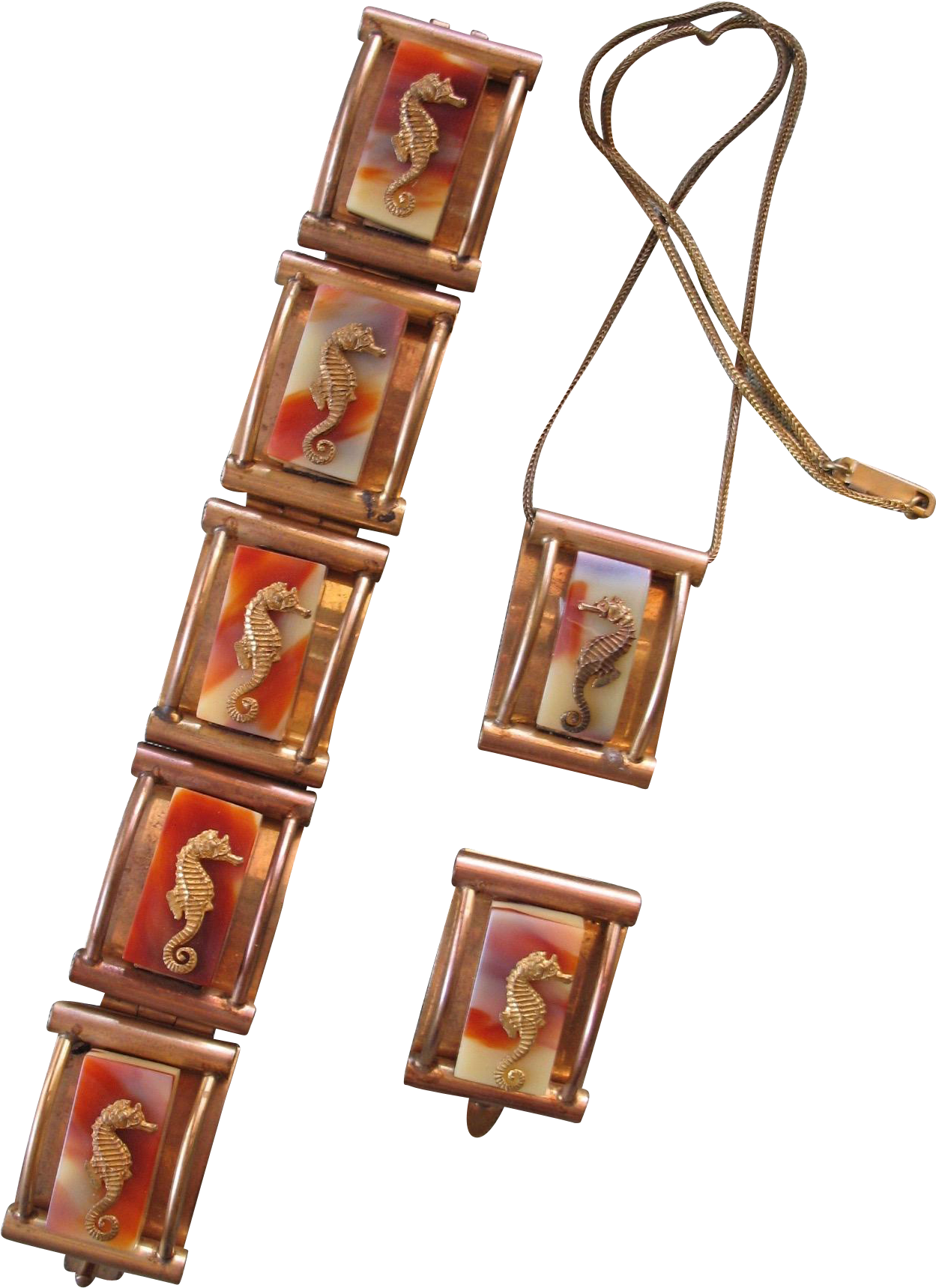 Fabulous Vintage Jean Painleve' Seahorse Set - Earrings Clipart (1718x1718), Png Download