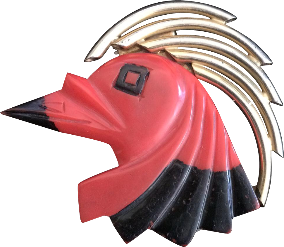 Rare French Rooster Bakelite Deco Clip Vintage Jewellery, - Emblem - Png Download (970x970), Png Download