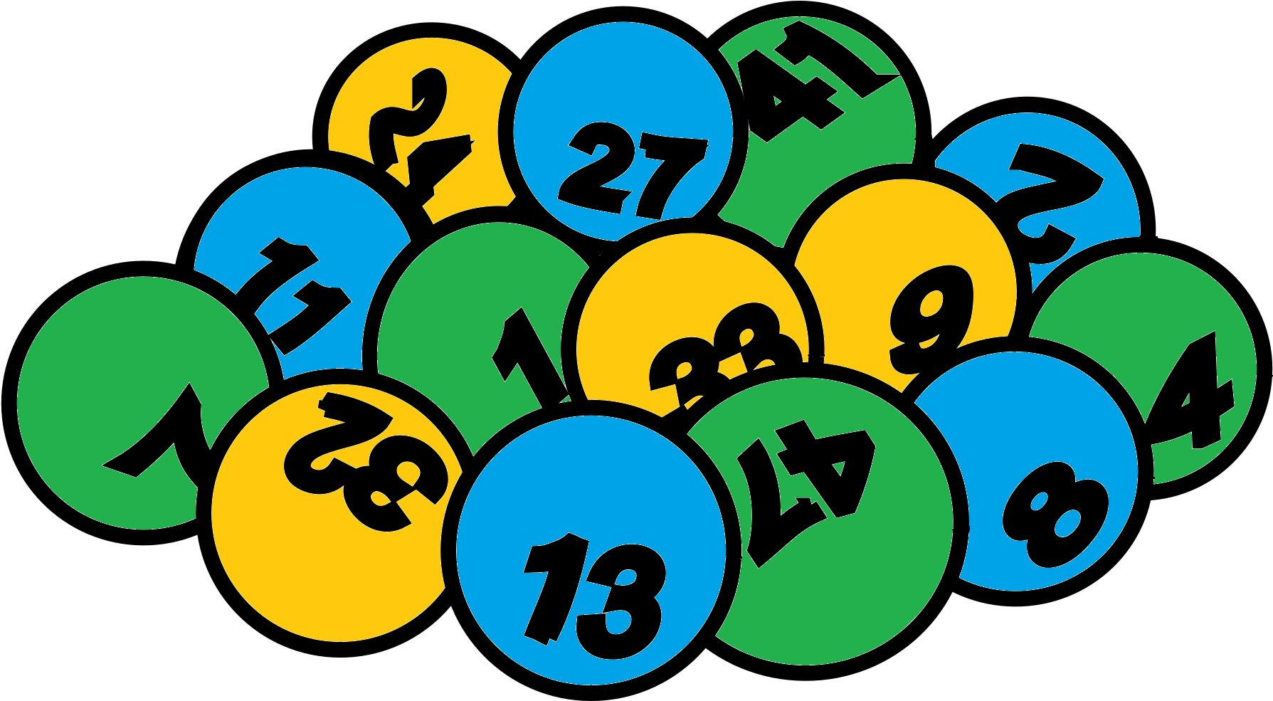 Colorized Lottery Balls - Lottery Clipart - Png Download - Full Size