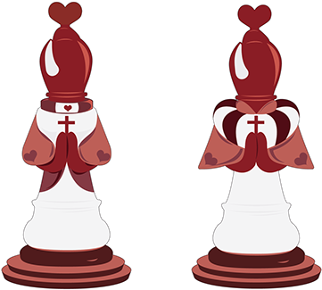 Bishop Of Hearts - Illustration Clipart (600x534), Png Download