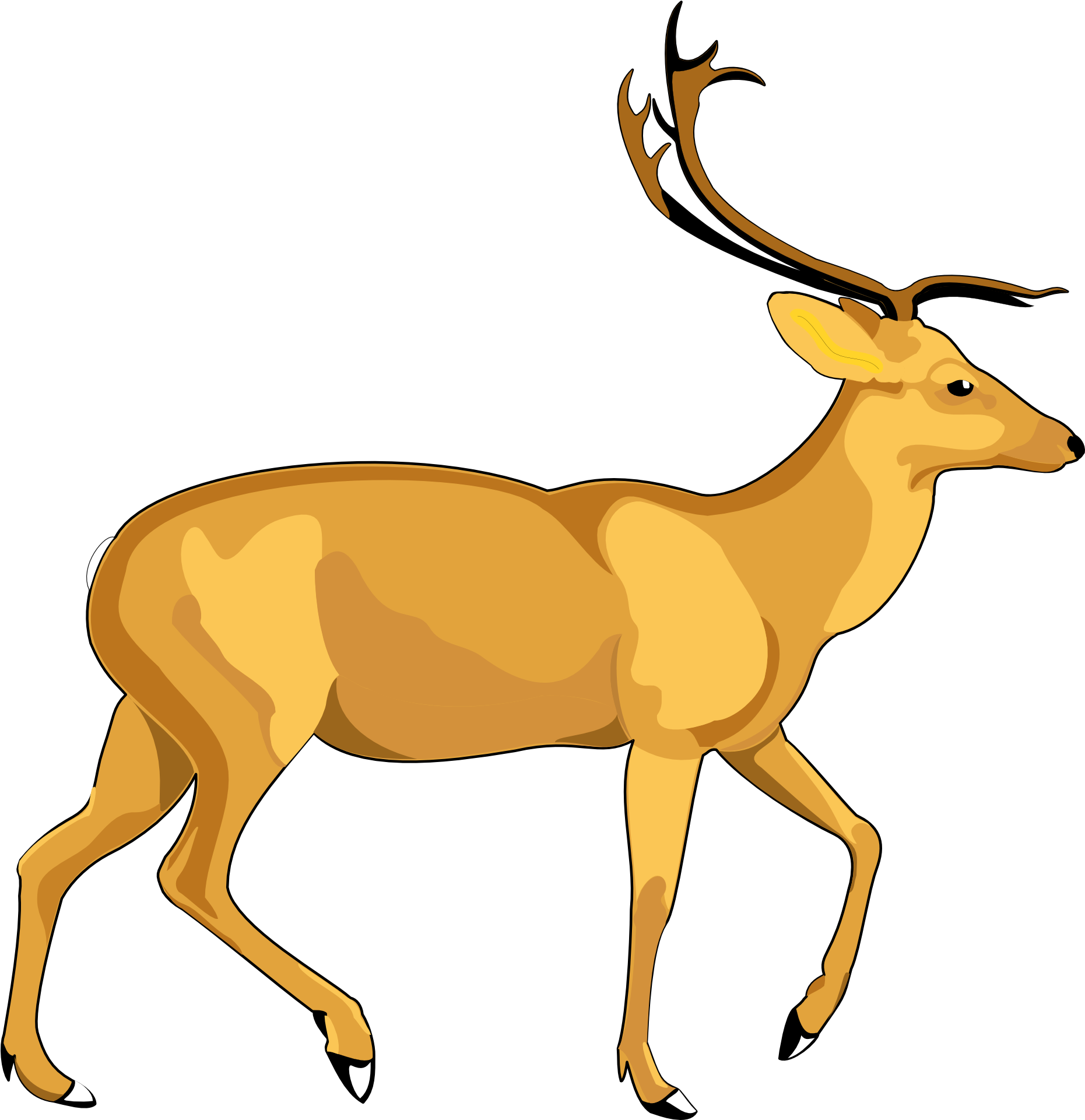 Deer Vector Png Transparent Image - Deer Vector Png Clipart (1950x2050), Png Download