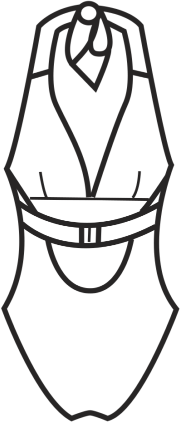 Push Up Fürdőruha/101 - Line Art Clipart (711x907), Png Download