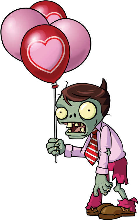Pink Balloon Zombie Clipart (505x764), Png Download