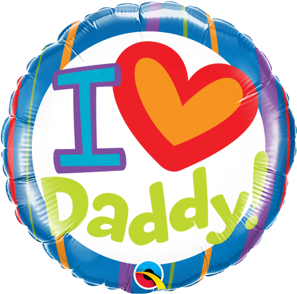 I Heart Daddy 18" Foil Balloon - Happy Birthday Cake Blue Foil Helium Balloon Clipart (600x600), Png Download