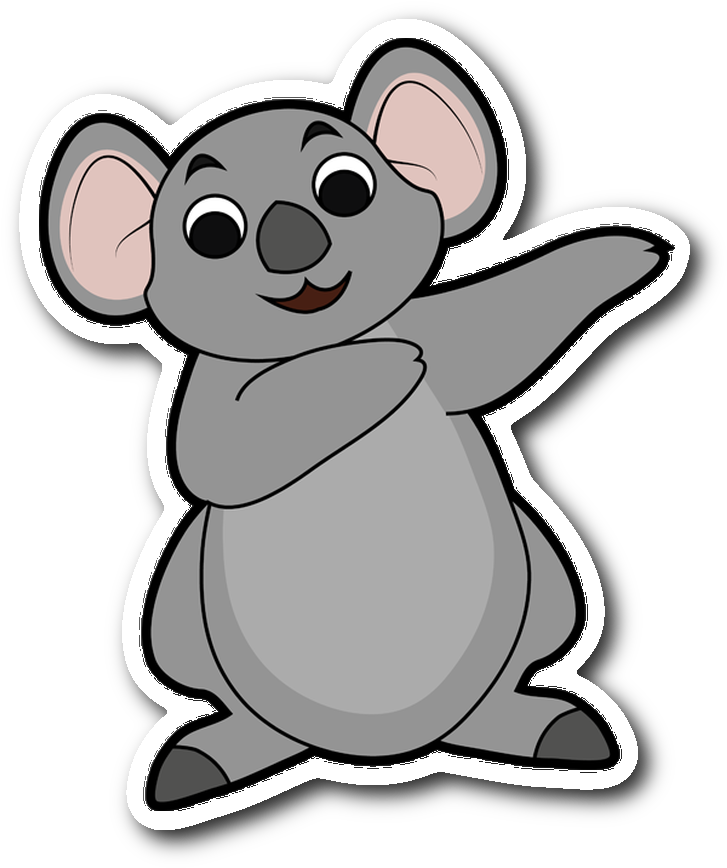 Koala Bear Sticker For Car Bumper, Dabbing Animal Lover Clipart (1064x1064), Png Download