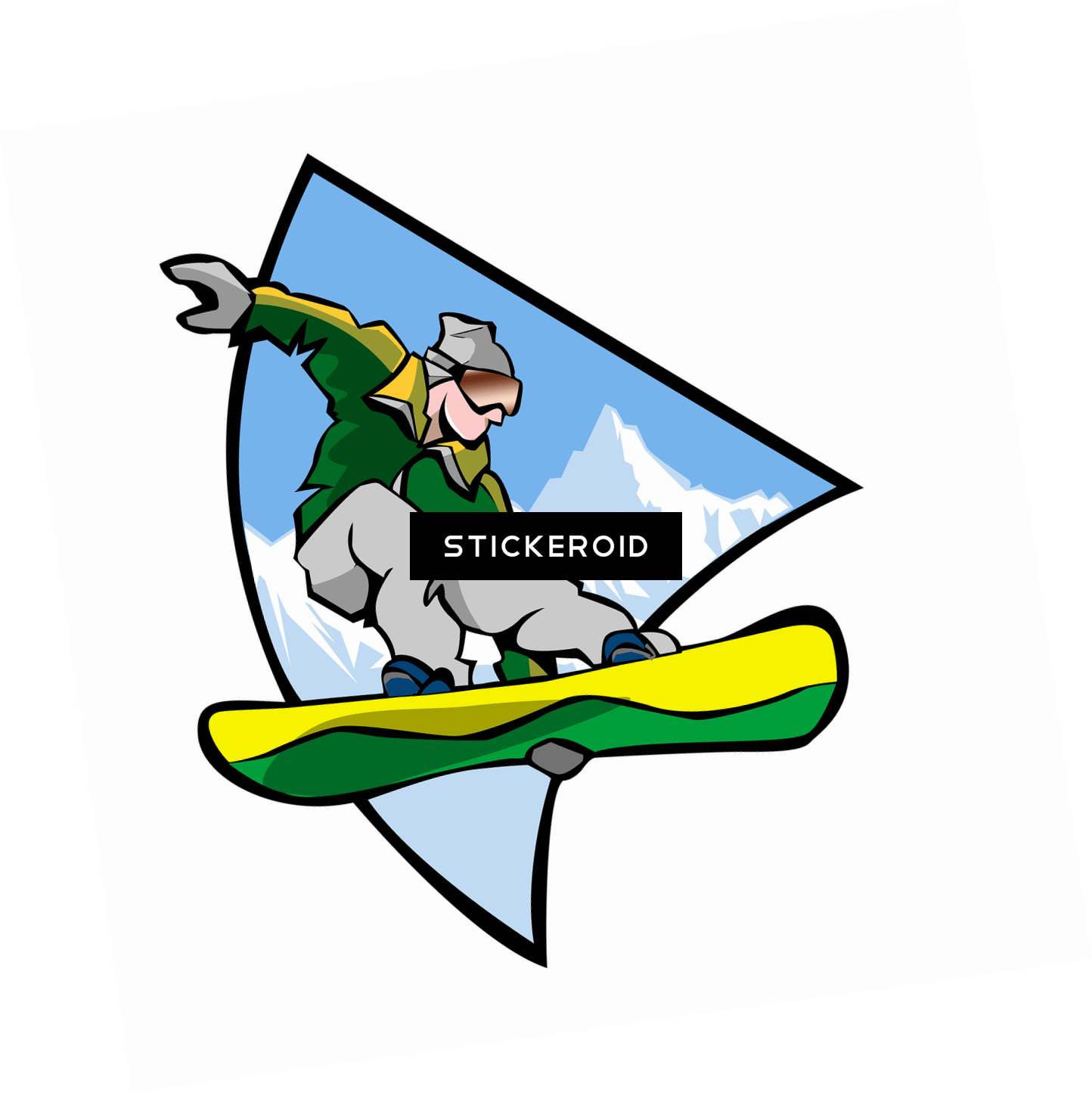 Sports Man Snowboarding - Snowboarding Man Trucker Hat, White And Black, One Clipart (1444x1445), Png Download