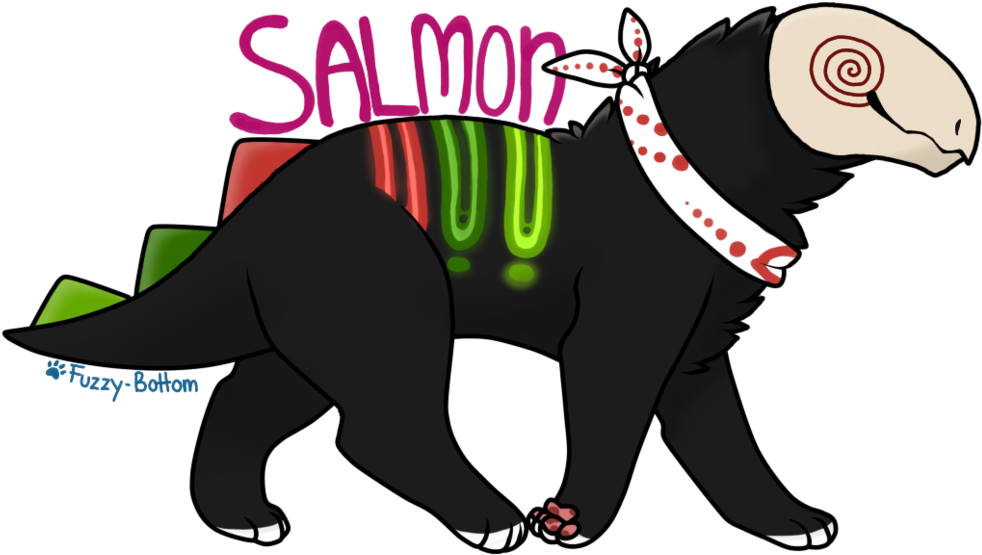Salmon By Fuzzy-bottom - Dog Catches Something Clipart (982x555), Png Download